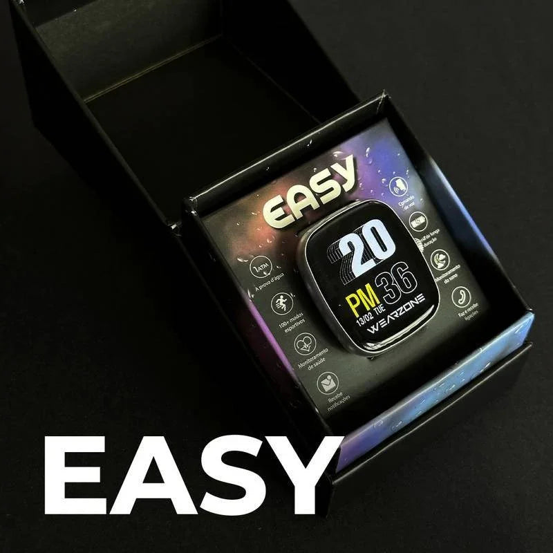 SMARTWATCH EASY | PROVA D'ÁGUA 1 ATM | BATERIA DE LONGA DURAÇÃO | 100 MODOS DE ESPORTES