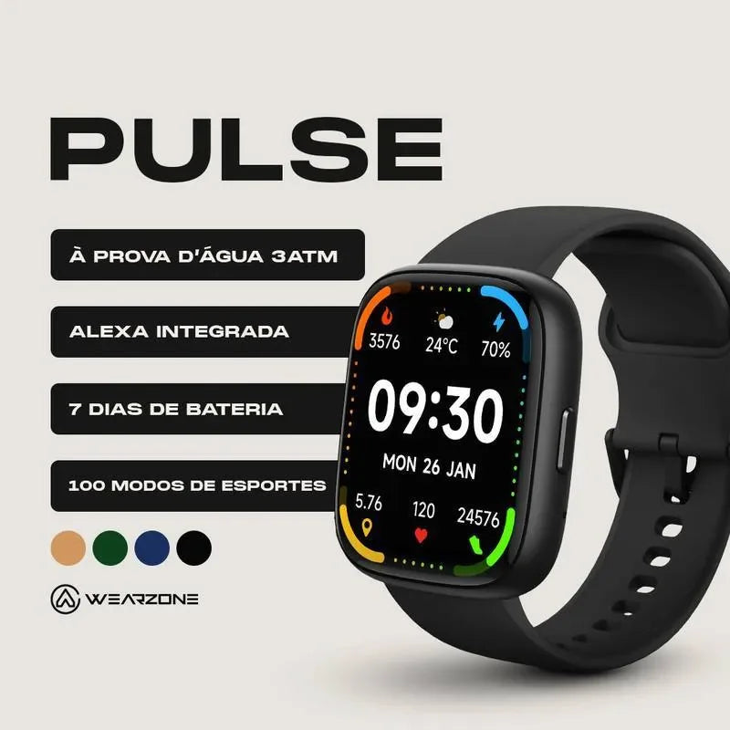 PULSE WEARZONE | A PROVA D'ÁGUA, ALEXA integrada | Até 7 Dias de Bateria