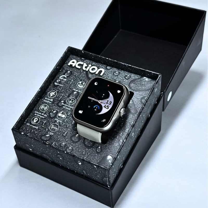 ACTION WEARZONE | Smartwatch Esportivo | A PROVA D'ÁGUA | GPS integrado