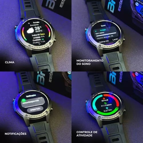 Smartwatch Brave | Aprova de água do mar  | GPS | 5ATM - 50m | Strava