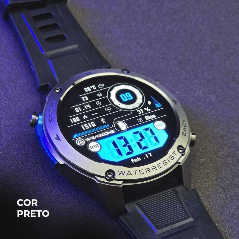 Smartwatch Brave | Aprova de água do mar  | GPS | 5ATM - 50m | Strava