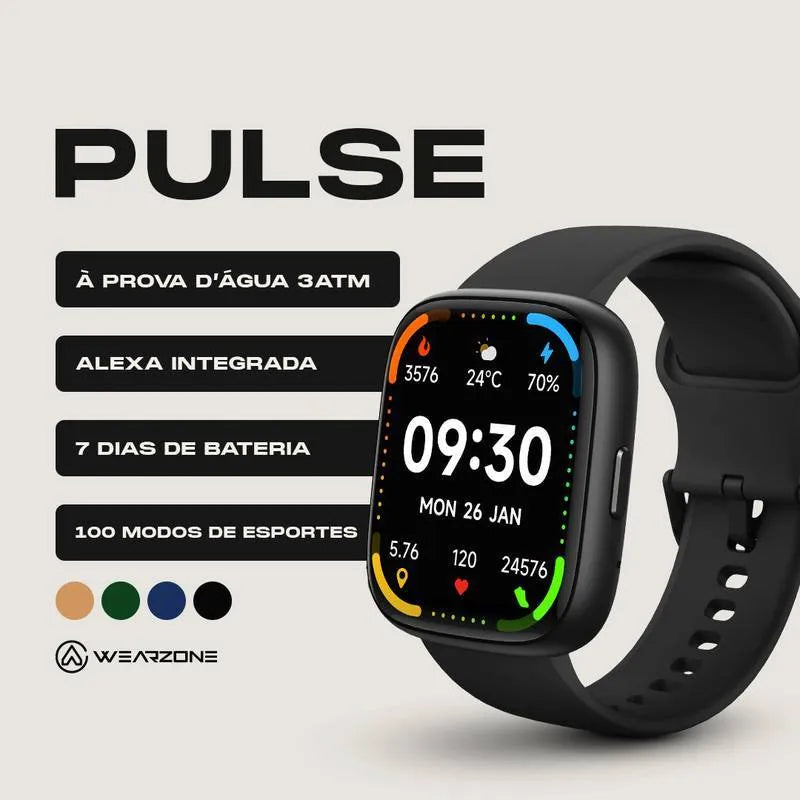 PULSE WEARZONE | A PROVA D'ÁGUA, ALEXA integrada | Até 7 Dias de Bateria
