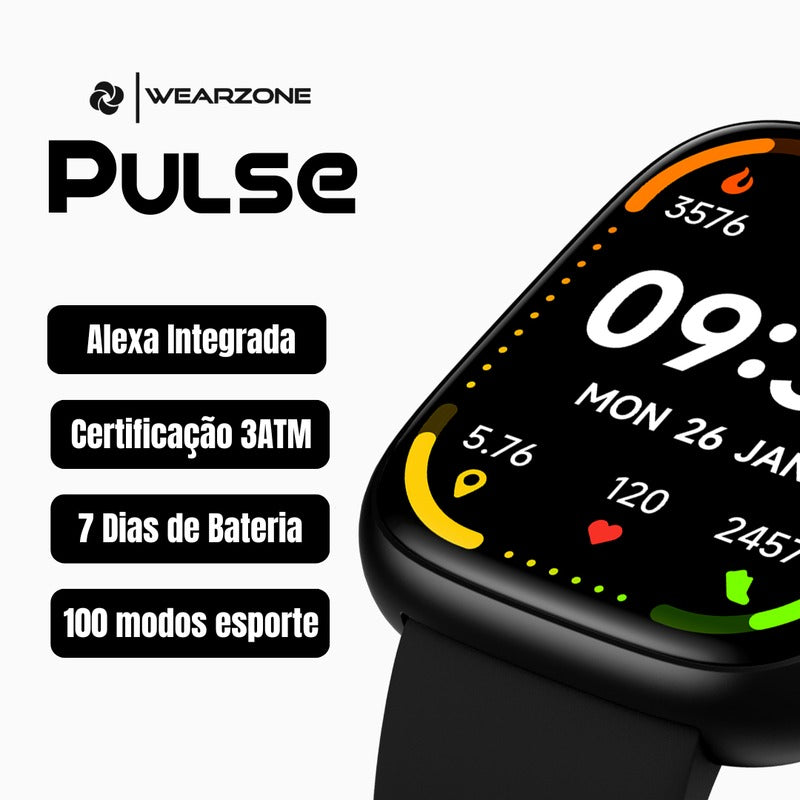 PULSE WEARZONE | A PROVA D'ÁGUA, ALEXA integrada | Até 7 Dias de Bateria